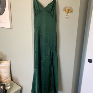 Forest green midi dress